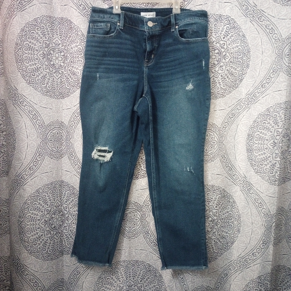 Lane Bryant High Rise Girlfriend Straight Flex Magic Waistband DarkWash Jeans